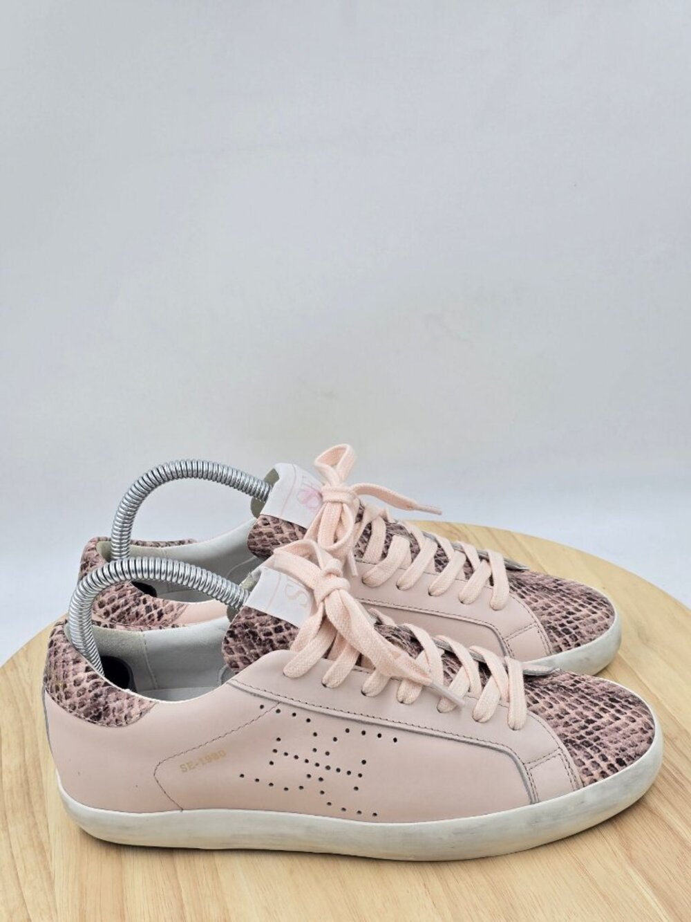 Sam Edelman Womens Pink Snakeskin Leather  Aubrie Sneakers sz 7 m